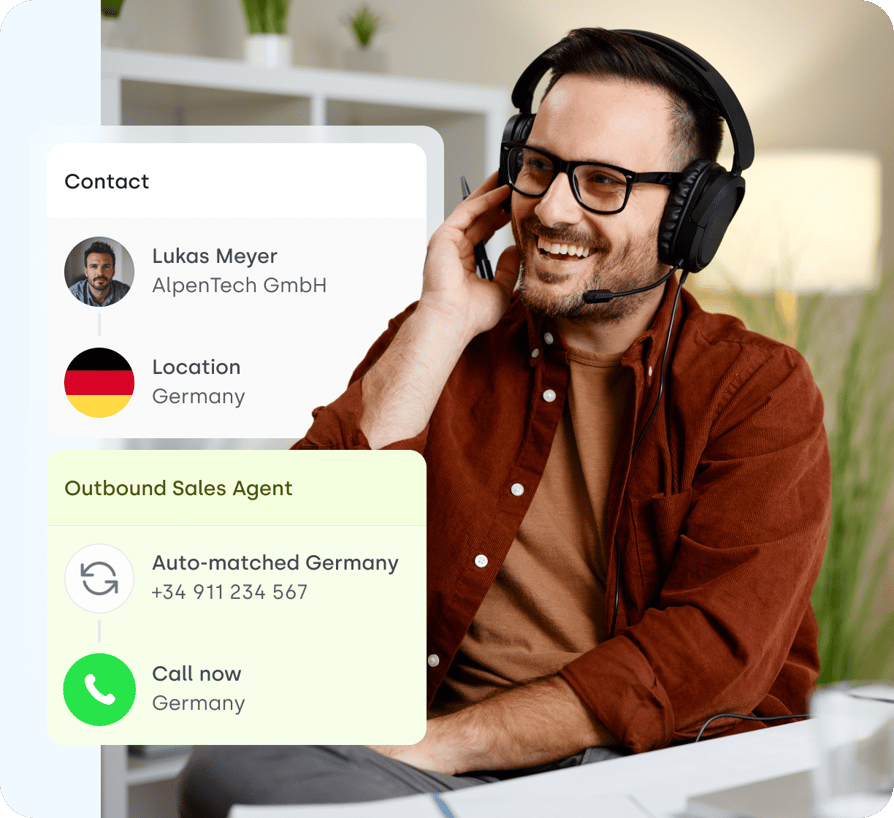 CloudTalk automatic outbound number matching the destination country