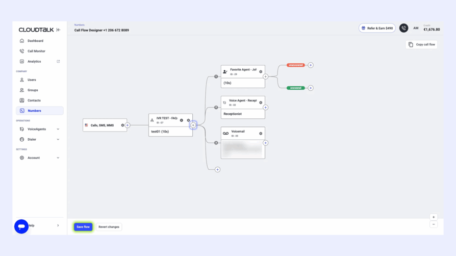 How to set up a call flow