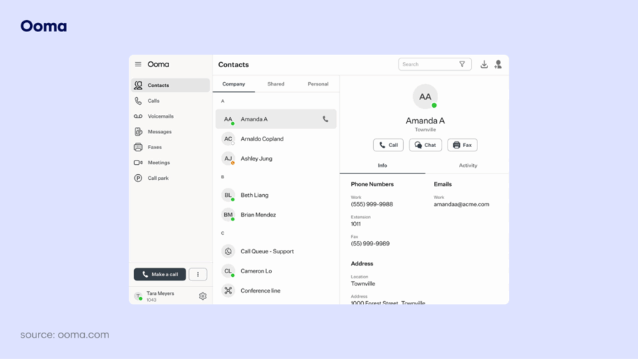 Ooma Interface