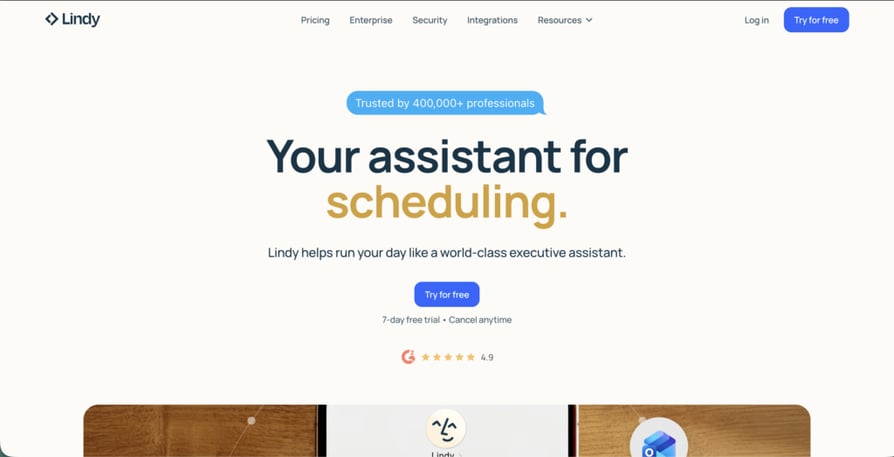 Lindy no-code AI agent builder screenshot