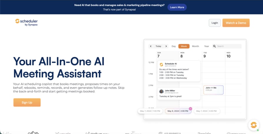 Scheduler AI agentic meeting coordination screenshot