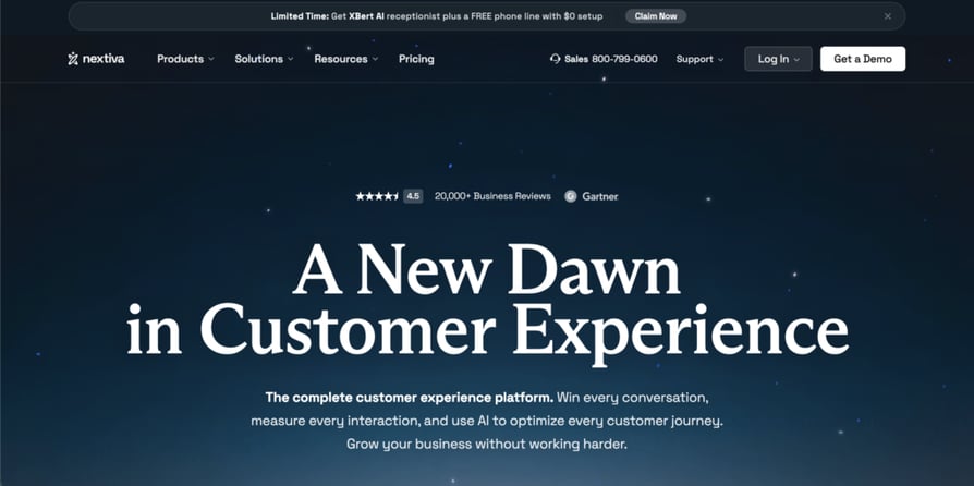 Nextiva unified communications dashboard screenshot