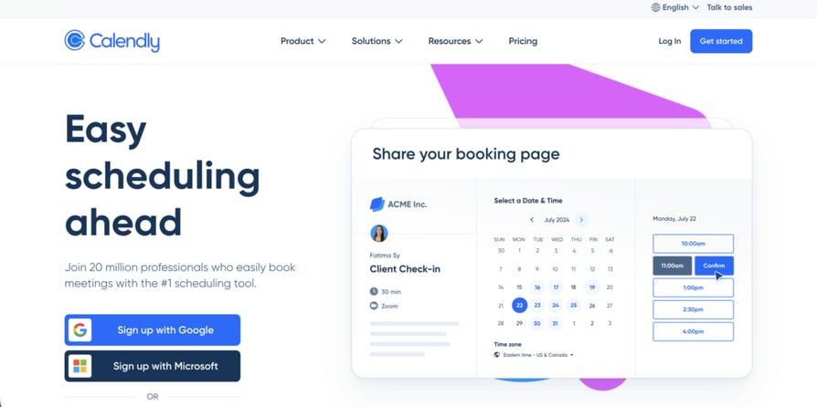 Calendly scheduling page screenshot
