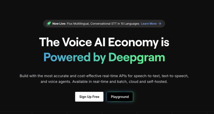 deepgram homepage screenshot