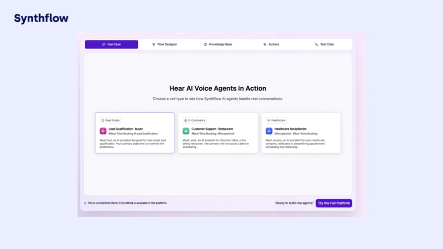 Synthflow AI Voice Agent