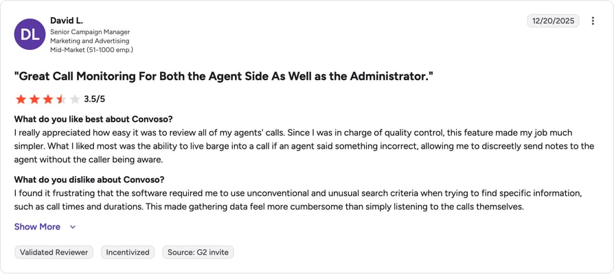 G2 review of Convoso by DL