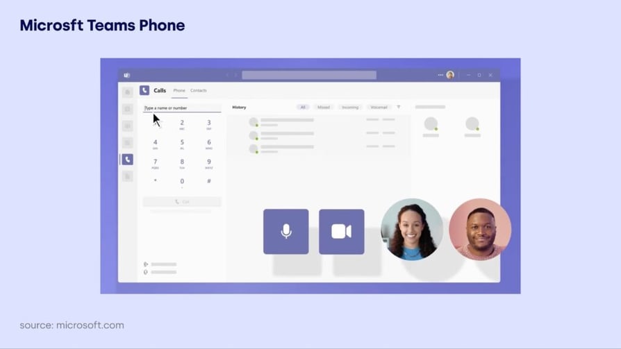 Microsoft Teams PC calling app interface
