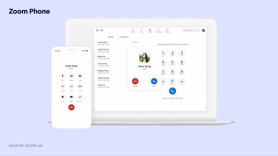 Zoom Phone computer calling app interface