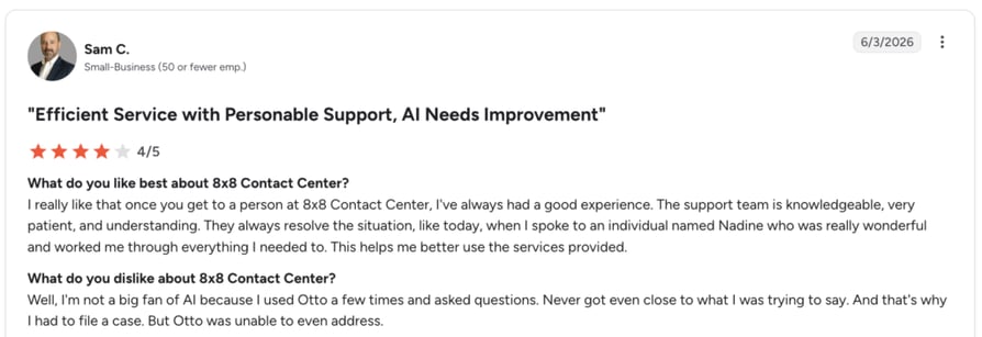 8x8 reviews and rating on g2