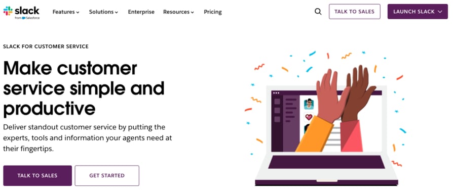 slack homepage
