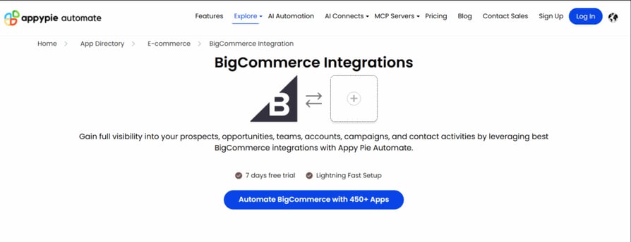 Appy Pie Automate BigCommerce integration