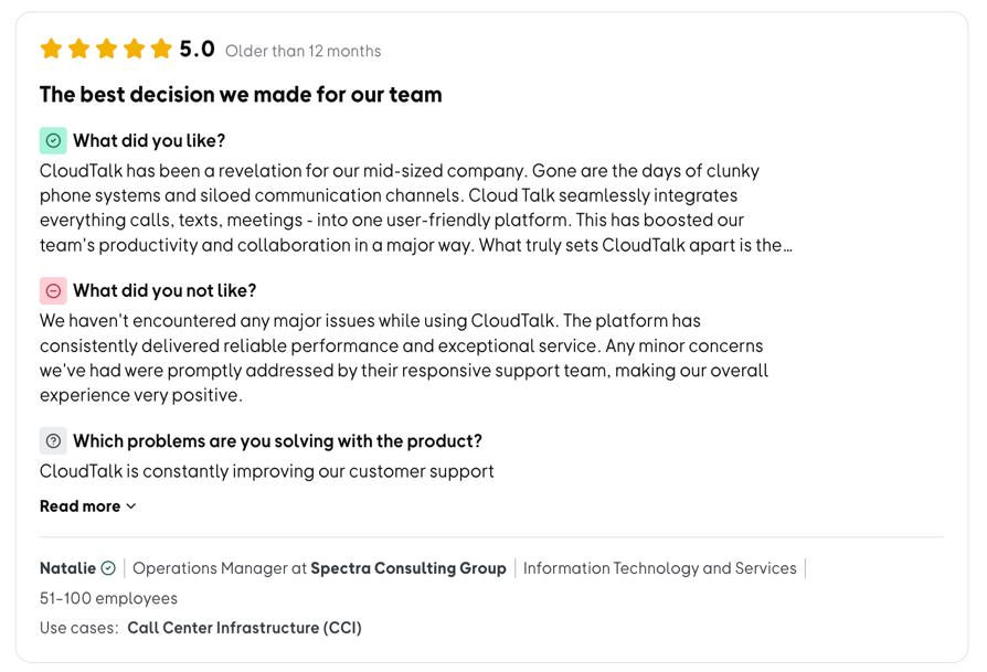 Recensione CloudTalk OMR