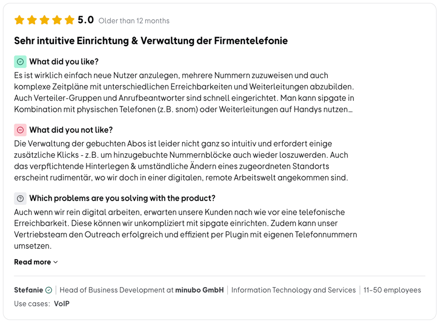 Recensione OMR Sipgate