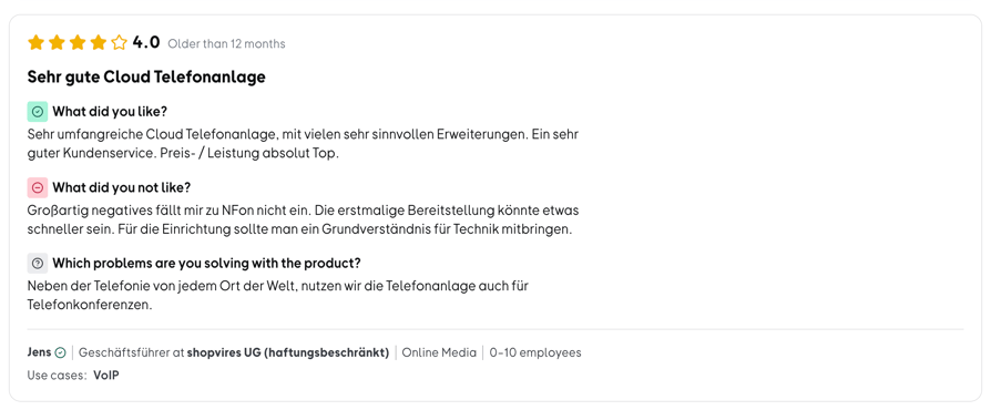 Recensione NFON su OMR