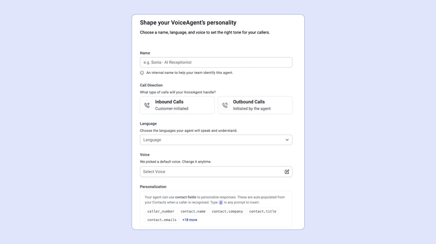 cloudtalk ai voice agent language setup