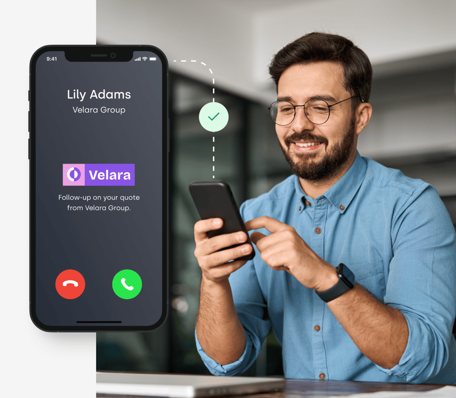 A call passing from CloudTalk through the carrier to the recipient's phone